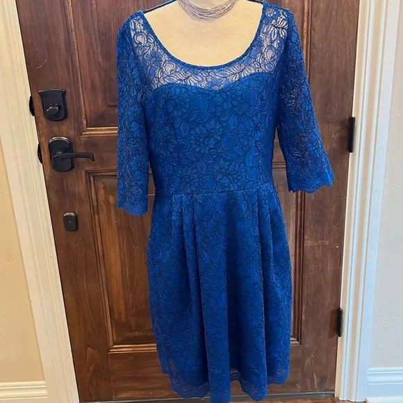 chinese dress ladies Betsey Johnson Periwinkle Blue Eyelet Prairie Dress main image 1